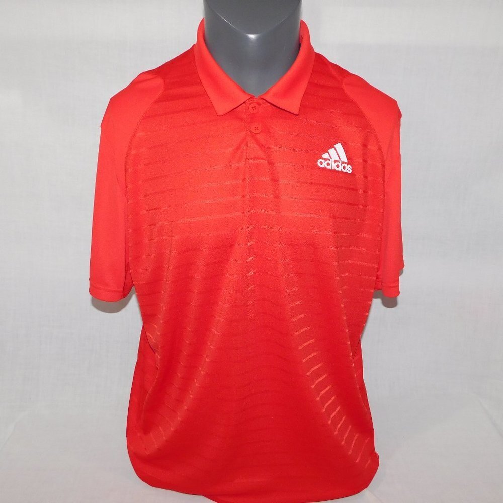 Adidas Red Short Sleeve PRIMEGREEN Golf Polo Shirt Mens XL